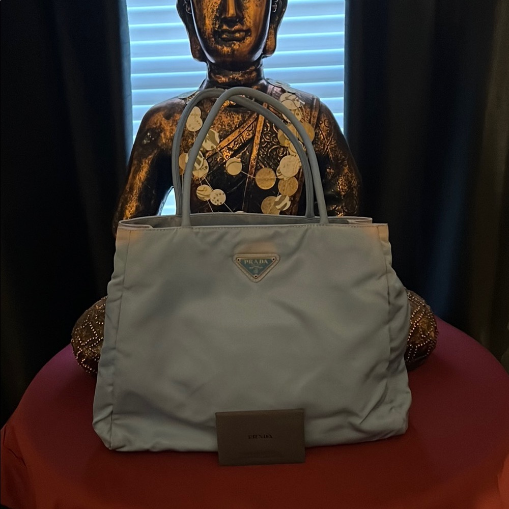 Prada Light Blue Tote Bag